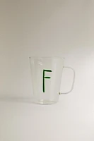 BOROSILICATE MUG WITH INITIAL F