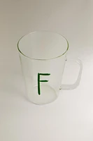 BOROSILICATE MUG WITH INITIAL F