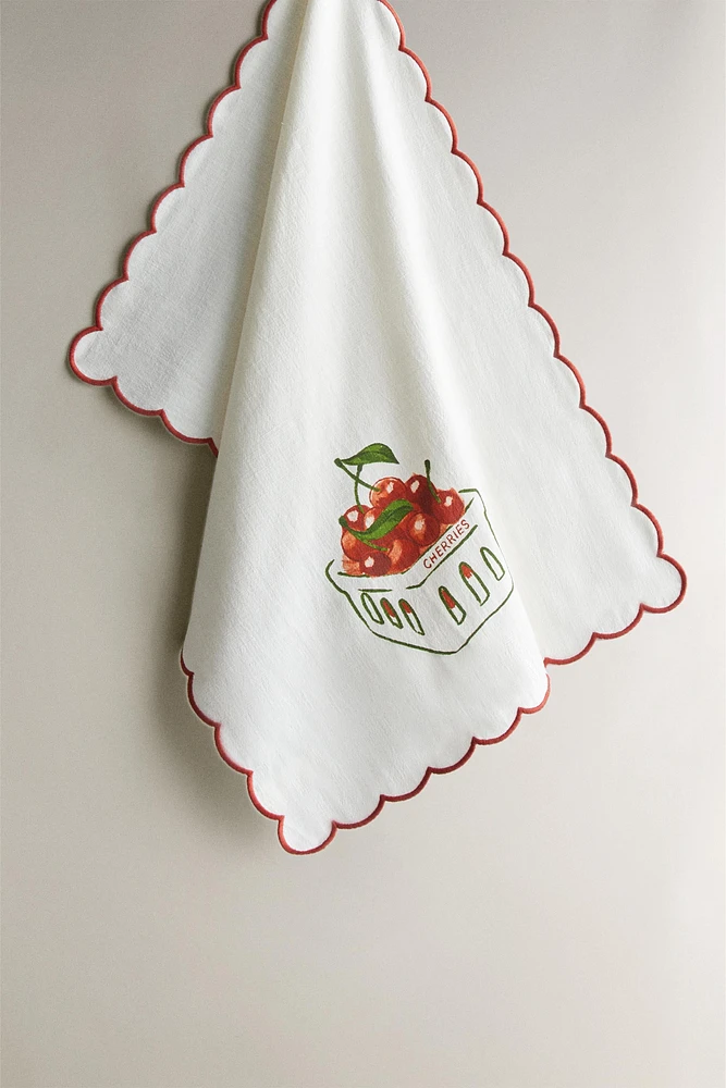 CHERRY PRINT KITCHEN TOWEL