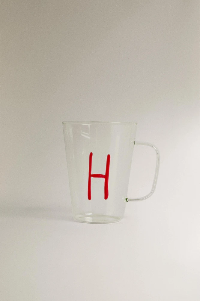 BOROSILICATE MUG WITH INITIAL H