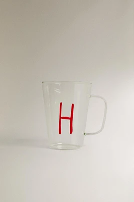 BOROSILICATE MUG WITH INITIAL H