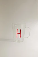 BOROSILICATE MUG WITH INITIAL H