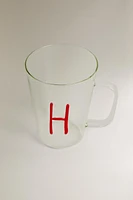 BOROSILICATE MUG WITH INITIAL H