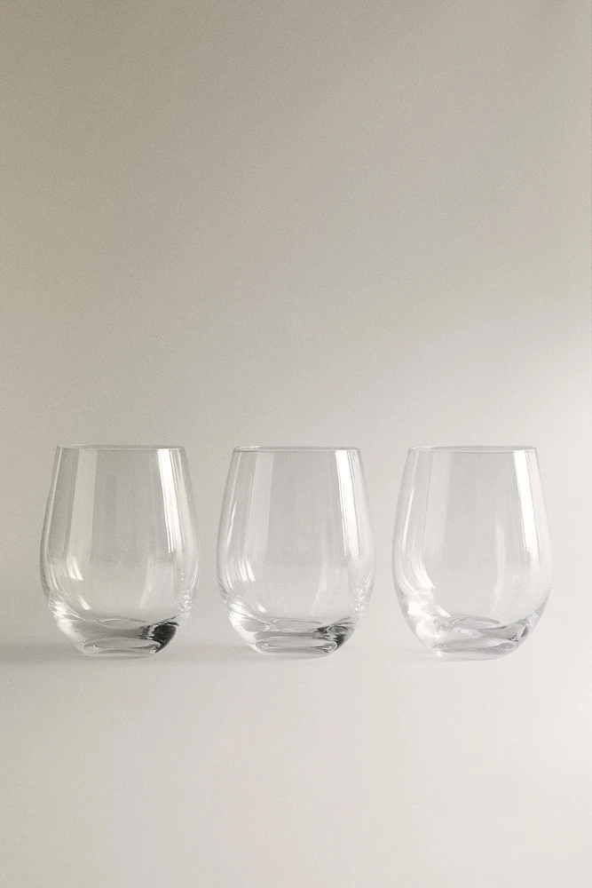 SET OF ROUNDED GLASS TUMBLERS (SET OF 3)