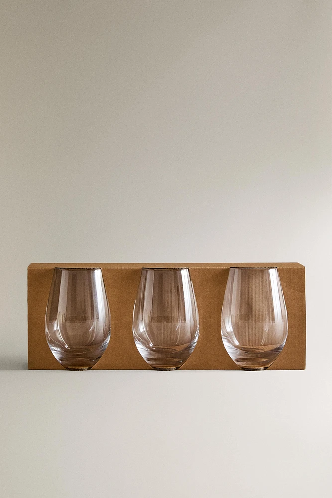 LOT VERRES RECYCLABLES ARRONDIS (LOT DE 3)