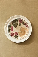 CHRISTMAS LEAVES FLORAL GLASS DESSERT PLATE