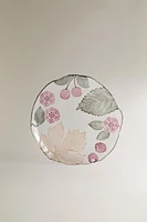 CHRISTMAS LEAVES FLORAL GLASS DESSERT PLATE