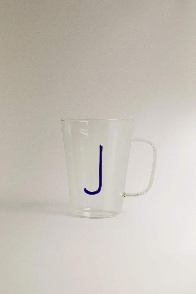 BOROSILICATE MUG WITH INITIAL J