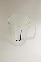 BOROSILICATE MUG WITH INITIAL J