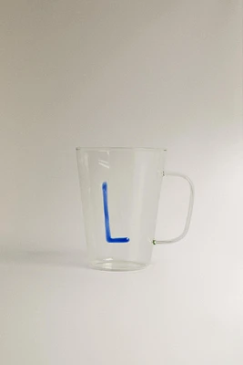 BOROSILICATE MUG WITH INITIAL