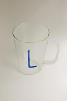 BOROSILICATE MUG WITH INITIAL