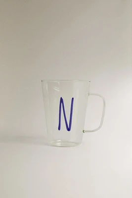 BOROSILICATE MUG WITH INITIAL N