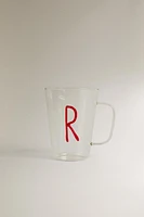 BOROSILICATE MUG WITH INITIAL R