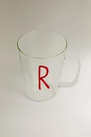 BOROSILICATE MUG WITH INITIAL R