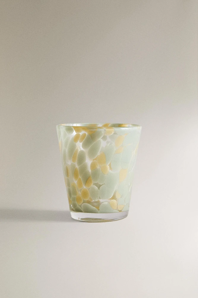 SPECKLED GLASS TUMBLER