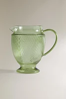 BOROSILICATE PITCHER WITH RAISED DESIGN