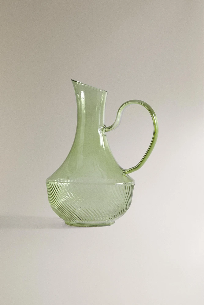 BOROSILICATE GLASS CRUET WITH RAISED DESIGN