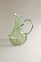 BOROSILICATE GLASS CRUET WITH RAISED DESIGN