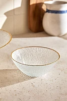 RAISED GLASS BOWL WITH GOLD RIM