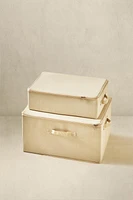 FOLDABLE STORAGE BOX WITH LID