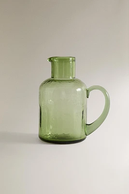 HAMMERED GLASS PITCHER