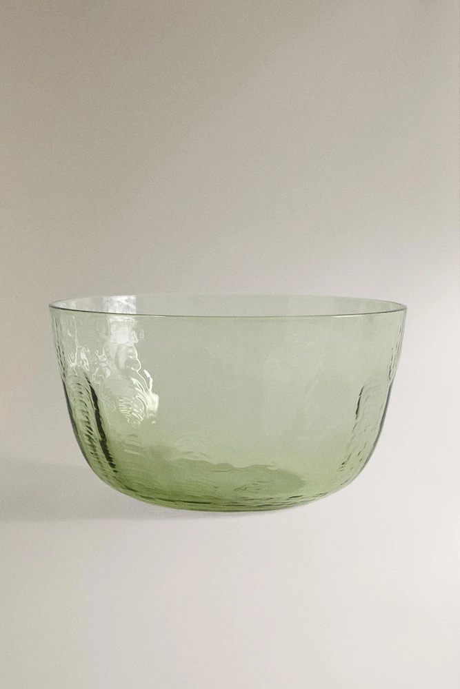 HAMMERED GLASS SALAD BOWL