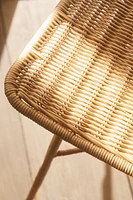 METAL STOOL WITH WOVEN RATTAN