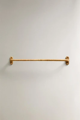 METAL AND RATTAN TOWEL HOOK