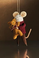 WOOL MOUSE PLUSH TOY CHRISTMAS TREE ORNAMENT