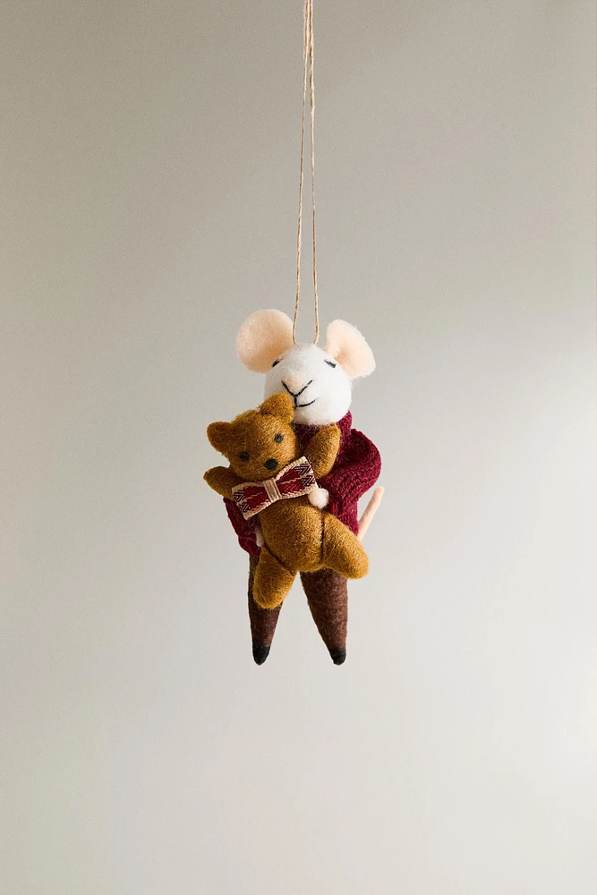 WOOL MOUSE PLUSH TOY CHRISTMAS TREE ORNAMENT