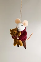 WOOL MOUSE PLUSH TOY CHRISTMAS TREE ORNAMENT