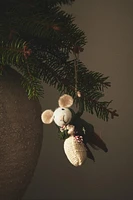 WOOL MOUSE SACK CHRISTMAS TREE ORNAMENT