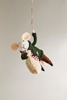 WOOL MOUSE SACK CHRISTMAS TREE ORNAMENT