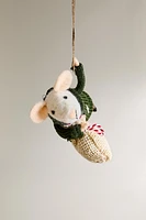 WOOL MOUSE SACK CHRISTMAS TREE ORNAMENT