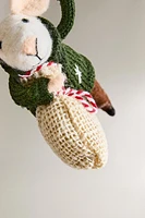 WOOL MOUSE SACK CHRISTMAS TREE ORNAMENT