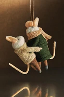 WOOL MOUSE FAMILY CHRISTMAS TREE ORNAMENT