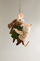 WOOL MOUSE FAMILY CHRISTMAS TREE ORNAMENT