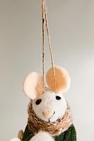 WOOL MOUSE FAMILY CHRISTMAS TREE ORNAMENT