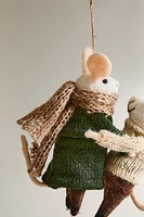 WOOL MOUSE FAMILY CHRISTMAS TREE ORNAMENT