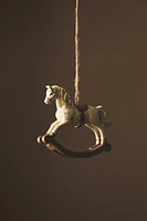 RESIN ROCKING HORSE CHRISTMAS TREE ORNAMENT