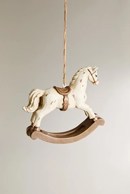 RESIN ROCKING HORSE CHRISTMAS TREE ORNAMENT