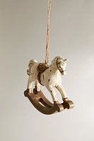 RESIN ROCKING HORSE CHRISTMAS TREE ORNAMENT