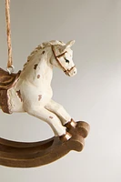 RESIN ROCKING HORSE CHRISTMAS TREE ORNAMENT