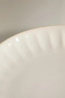 STONEWARE DESSERT PLATE WITH RAISED DESIGN