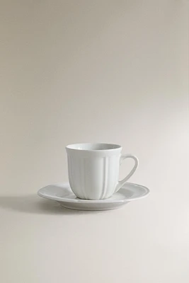 PORCELAIN COFFEE CUP AND SAUCER