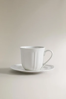 PORCELAIN COFFEE CUP AND SAUCER