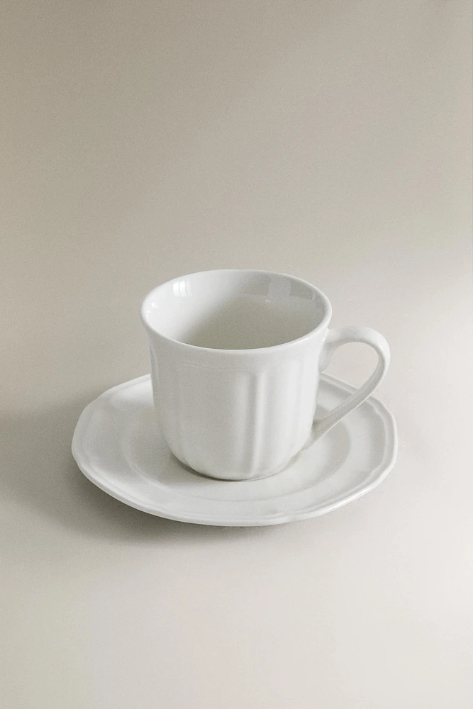 PORCELAIN COFFEE CUP AND SAUCER