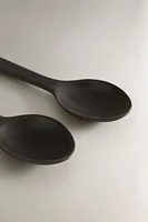 SET OF STONEWARE SPOONS WITH RAISED DETAIL (SET OF 2)