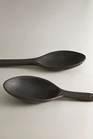 SET OF STONEWARE SPOONS WITH RAISED DETAIL (SET OF 2)