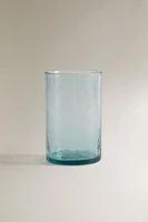 TALL HAMMERED GLASS TUMBLER